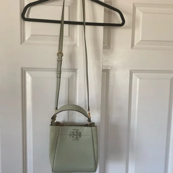 Tory Burch light green (Pine Frost) Crossbody Bag with matching wallet - Picture 14 of 16